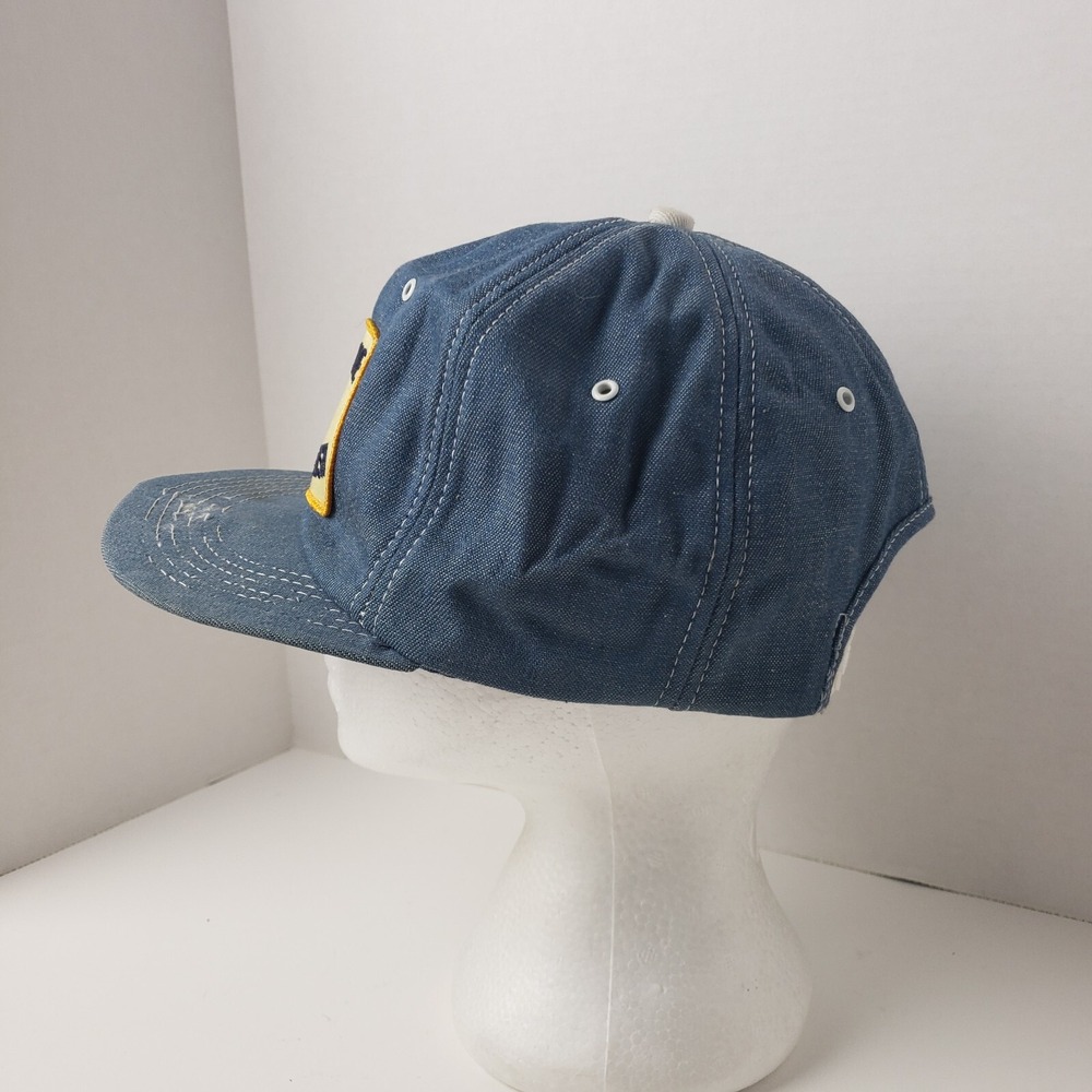 Vintage Notre Dame Fighting Irish Hat Cap Blue Denim K Products Snapback NCAA - Picture 4 of 11